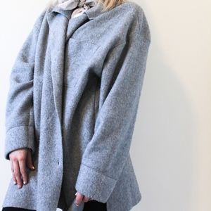 Oversized Fleece Button Up Sweater Jacket